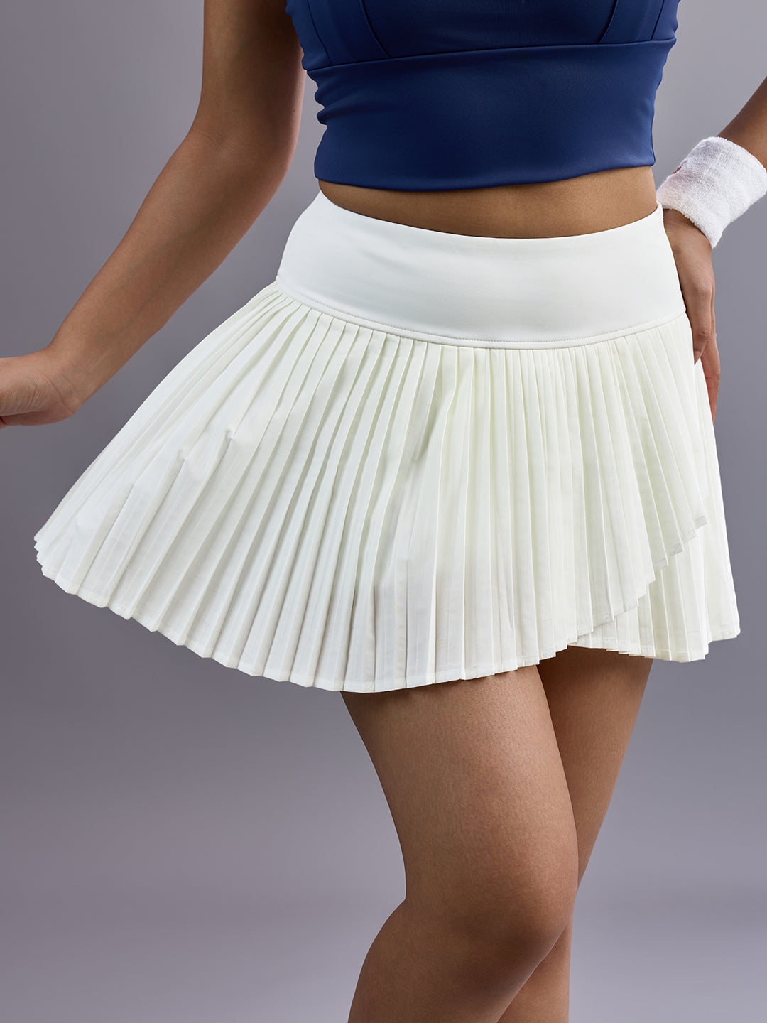 Cloud White Pleated Skirt