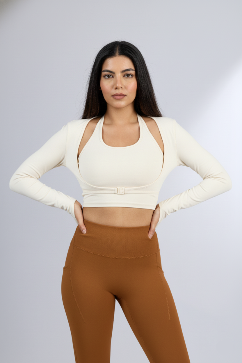 Cream White Layers Crop Top