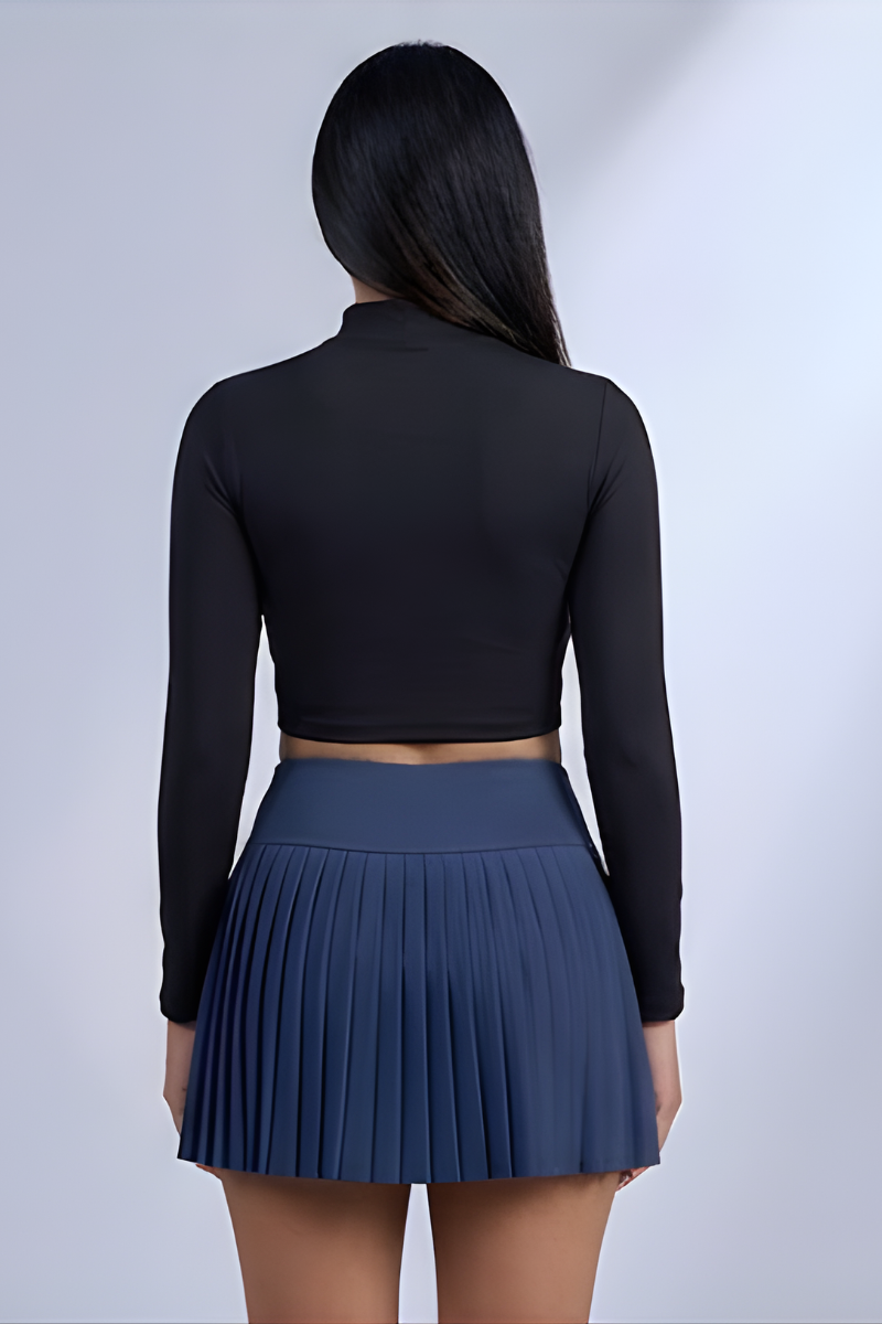 Peacock Blue Pleated Skirt
