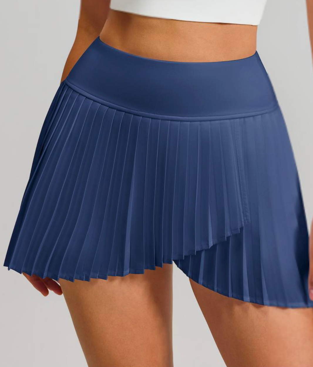 Sabi Tennis Core Cross Pleated Skirt Peacock Blue Leggings