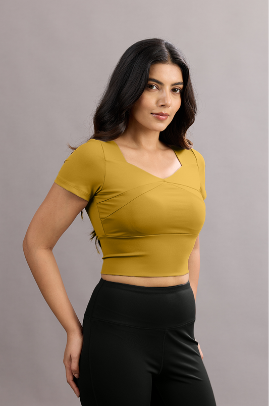 Sabi Aura V-Neck Short Sleeve Crop Top