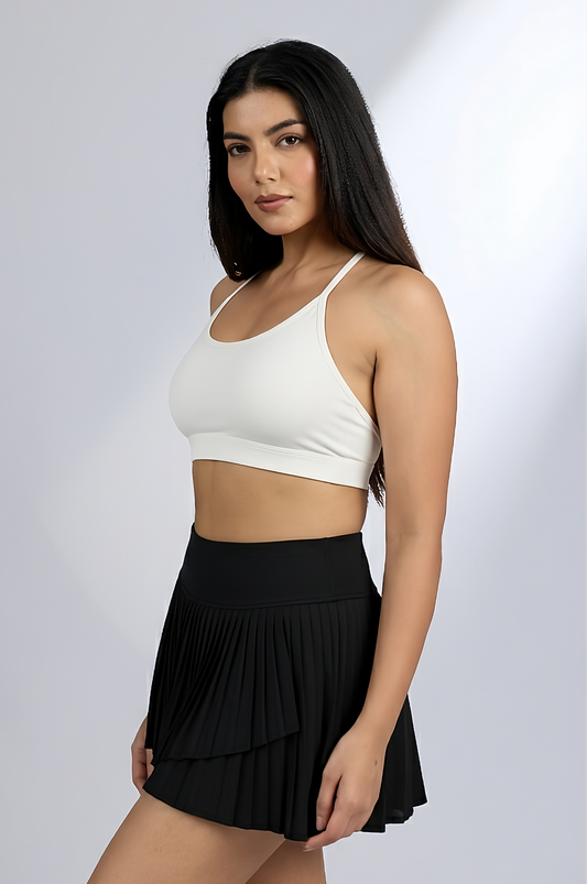Cloud White Aura Halterneck Sports Bra