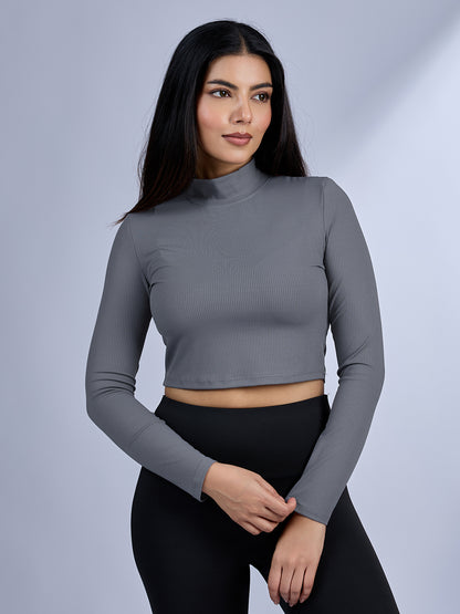 Sabi Aura Turtle-Neck Crop Top