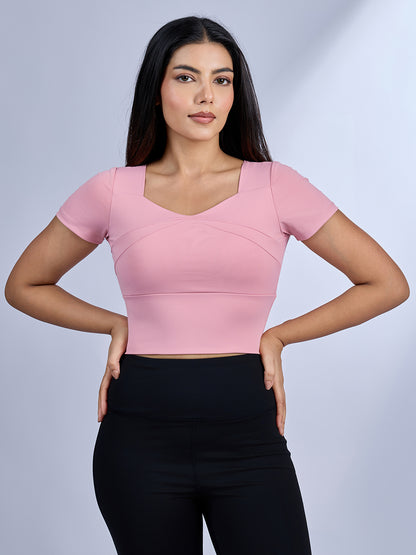 Sabi Aura V-Neck Short Sleeve Crop Top