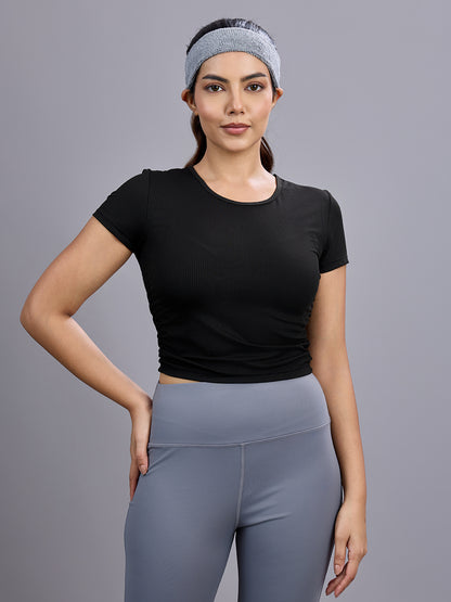 Sabi Flow Ribbed Short Sleeve Crop Top