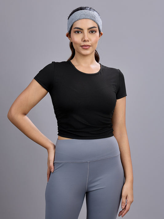 Sabi Flow Ribbed Short Sleeve Crop Top