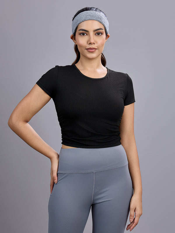 Sabi Flow Ribbed Short Sleeve Crop Top