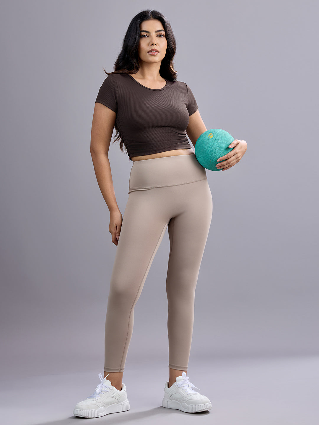 Sabi Mocha Brown Ribbed Crop Top Crop Top