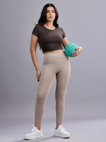 Sabi Mocha Brown Ribbed Crop Top Crop Top