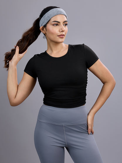 Sabi Flow Ribbed Short Sleeve Crop Top