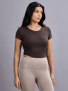 Mocha Brown Ribbed Crop Top
