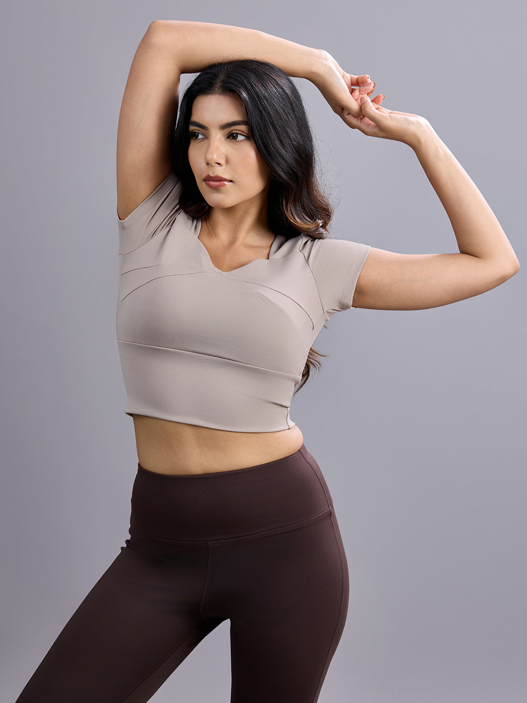 Sabi Aura V-Neck Short Sleeve Crop Top