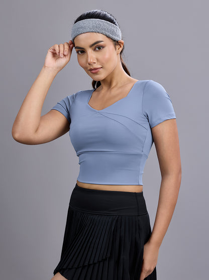 Sabi Aura V-Neck Short Sleeve Crop Top