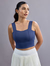 Navy Blue Diamonds Sports Bra