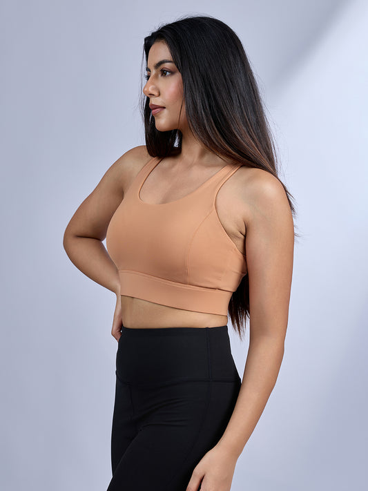 Autumn Peach Y-Back Sports Bra