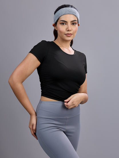 Sabi Flow Ribbed Short Sleeve Crop Top