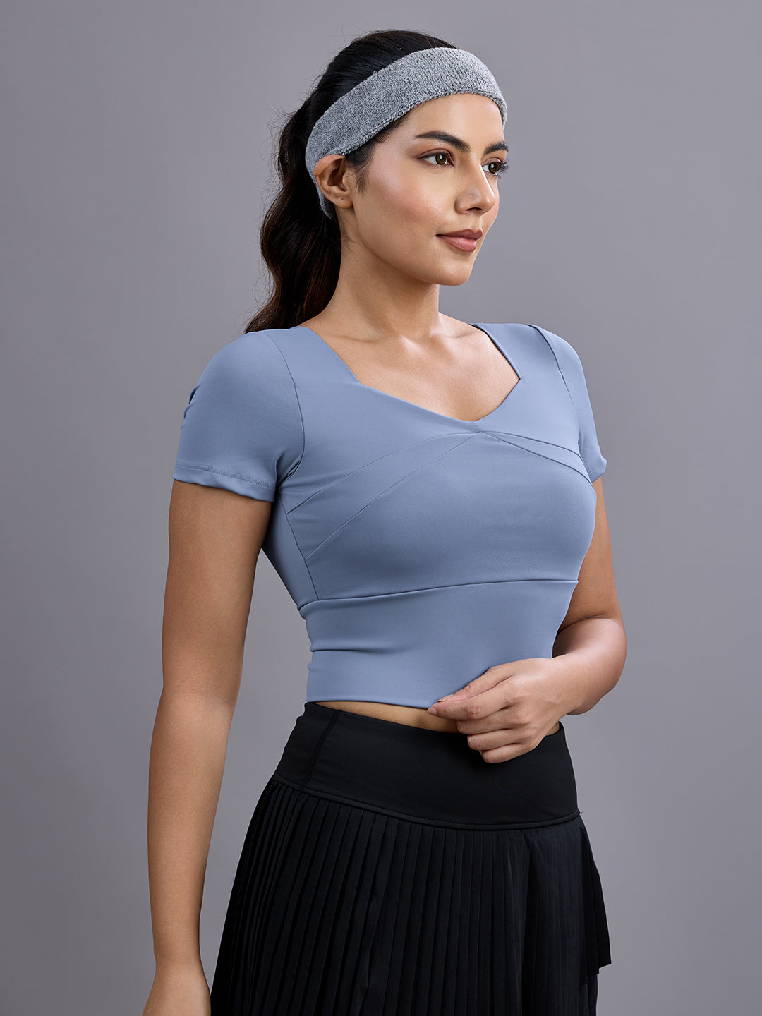 Sabi Aura V-Neck Short Sleeve Crop Top