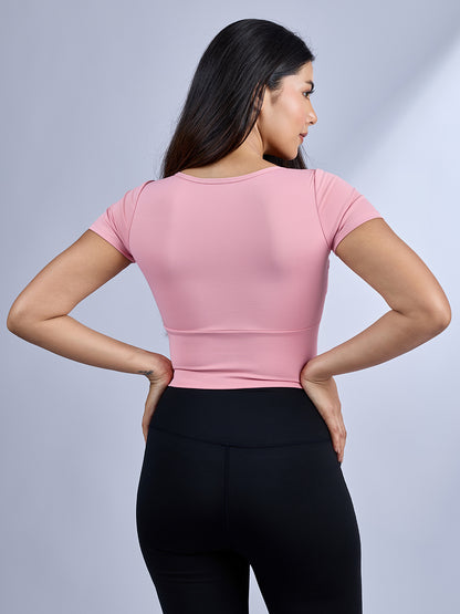 Sabi Aura V-Neck Short Sleeve Crop Top