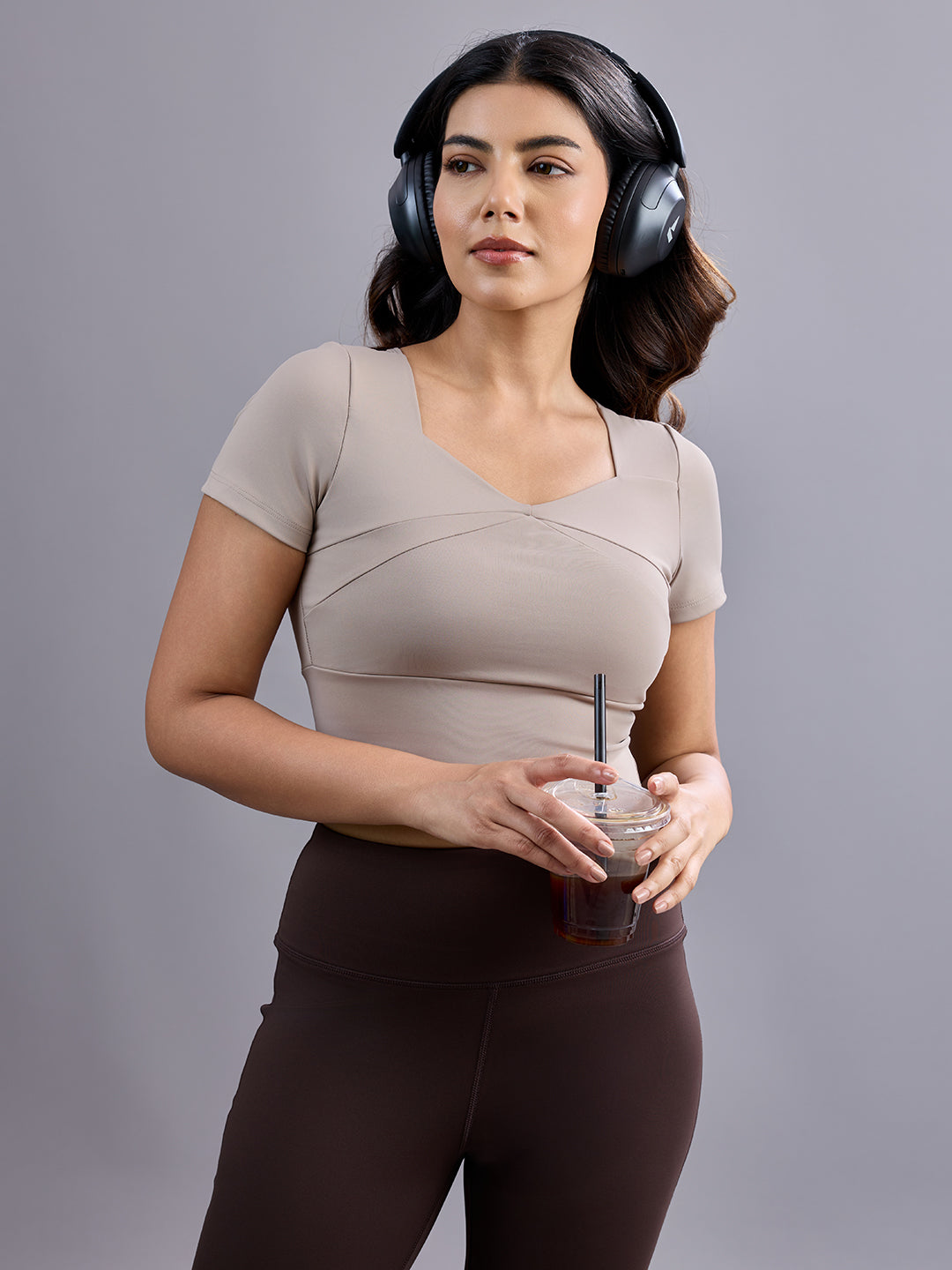 Sabi Aura V-Neck Short Sleeve Crop Top