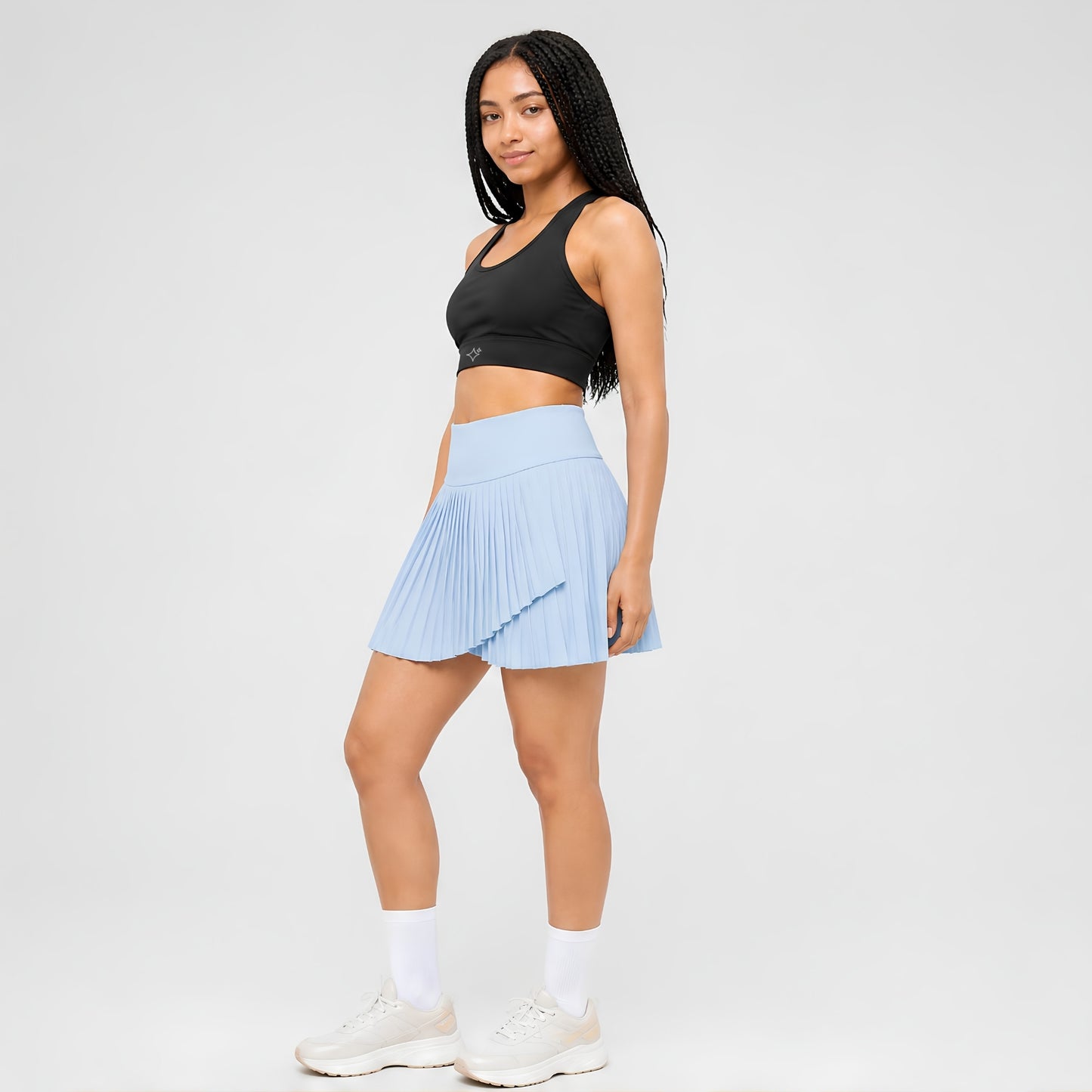 Sky Blue Pleated Skirt