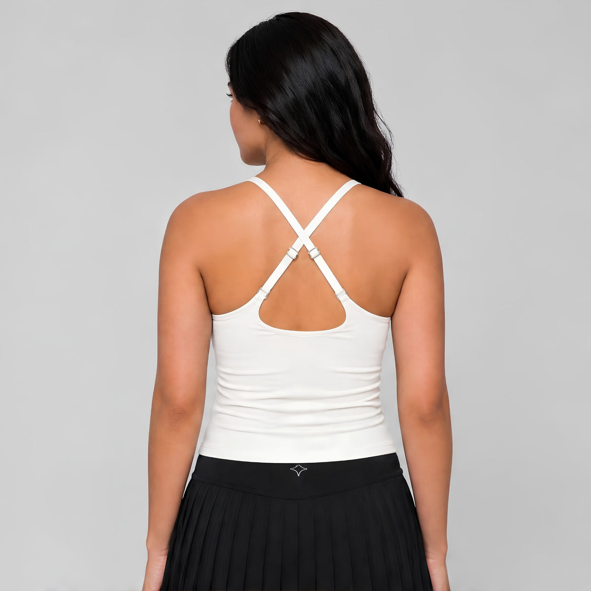 SABI Ivory White Alpha Cross Back Sports Bra Sports Bra