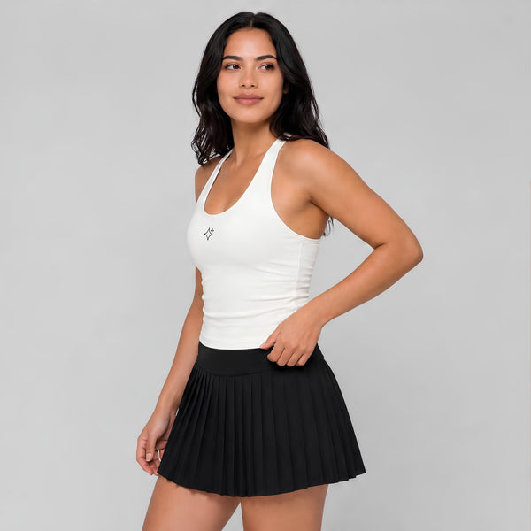 Ivory White Alpha Cross Back Sports Bra