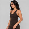 Mocha Brown Alpha Cross Back Sports Bra