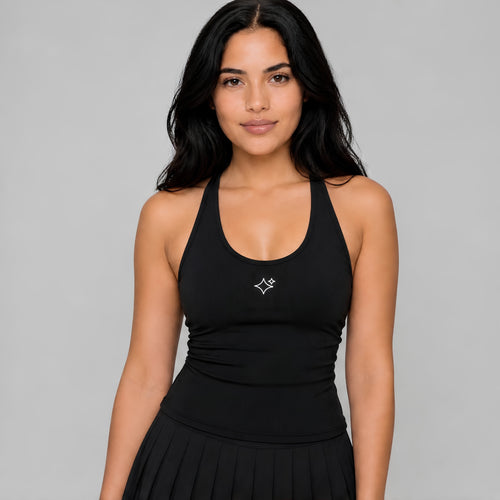 Starlight Black Alpha Cross Back Sports Bra