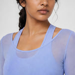 Aqua Blue Mesh Crop Top