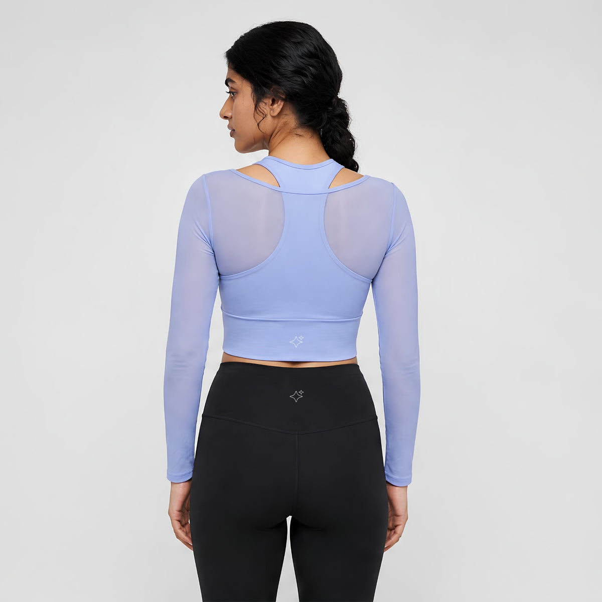 Aqua Blue Mesh Crop Top