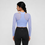 Aqua Blue Mesh Crop Top