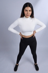 Cloud White Turtle-Neck Crop Top