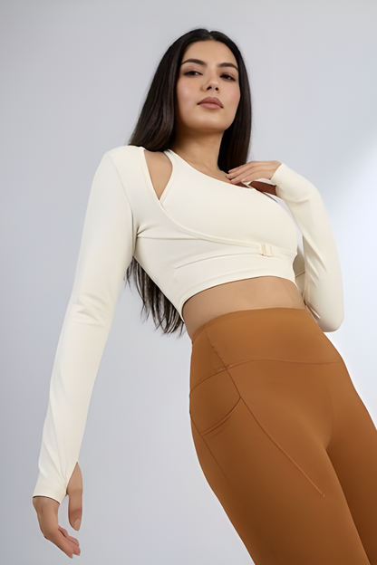 Cream White Layers Crop Top