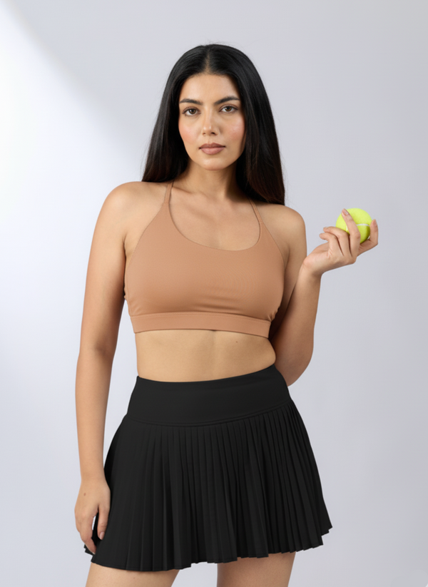 Peach Halterneck Sports Bra