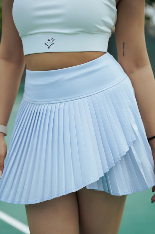 Sabi Sky Blue Pleated Skirt Leggings
