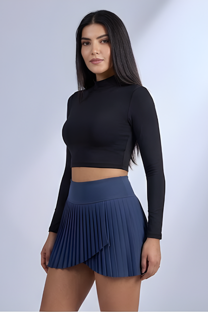 Peacock Blue Pleated Skirt