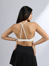 Cloud White Halterneck Sports Bra
