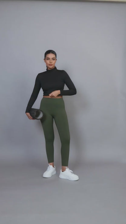 Sabi Aura Turtle-Neck Crop Top
