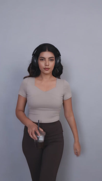 Sabi Aura V-Neck Short Sleeve Crop Top