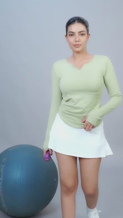 Sabi Flow V-Neck Long Sleeve Tee